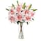 25" Artificial Pink Lily Arrangement with Cylinder Glass Vase